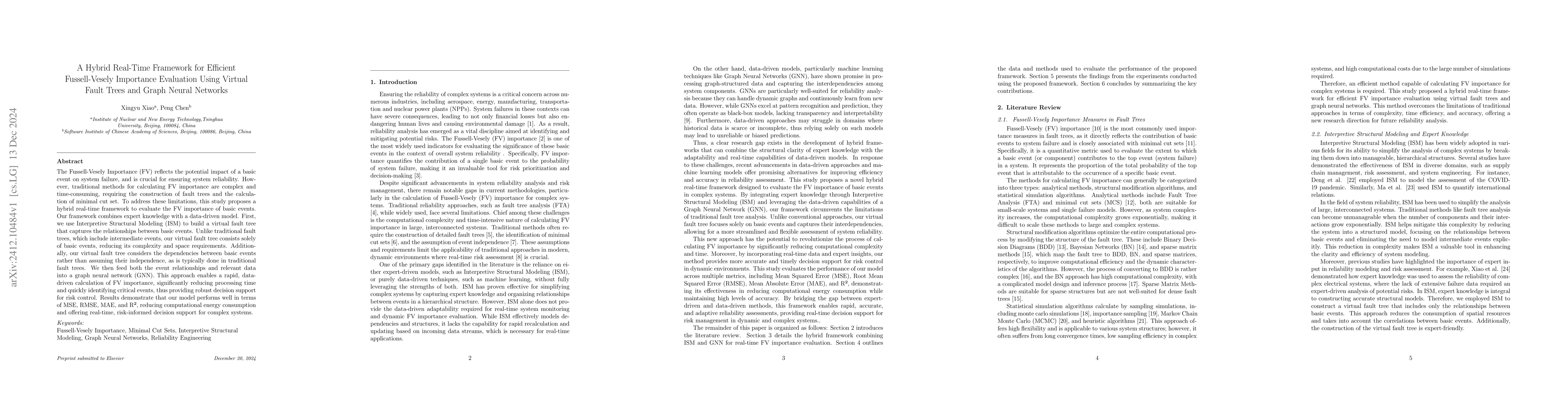 Thumbnail for A Hybrid Real-Time Framework for Efficient Fussell-Vesely Importance
  Evaluation Using Virtual Fault Trees and Graph Neural Networks