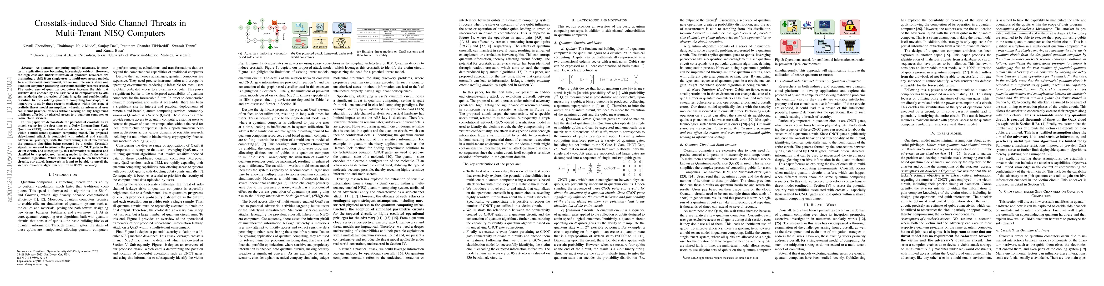 Thumbnail for Crosstalk-induced Side Channel Threats in Multi-Tenant NISQ Computers
