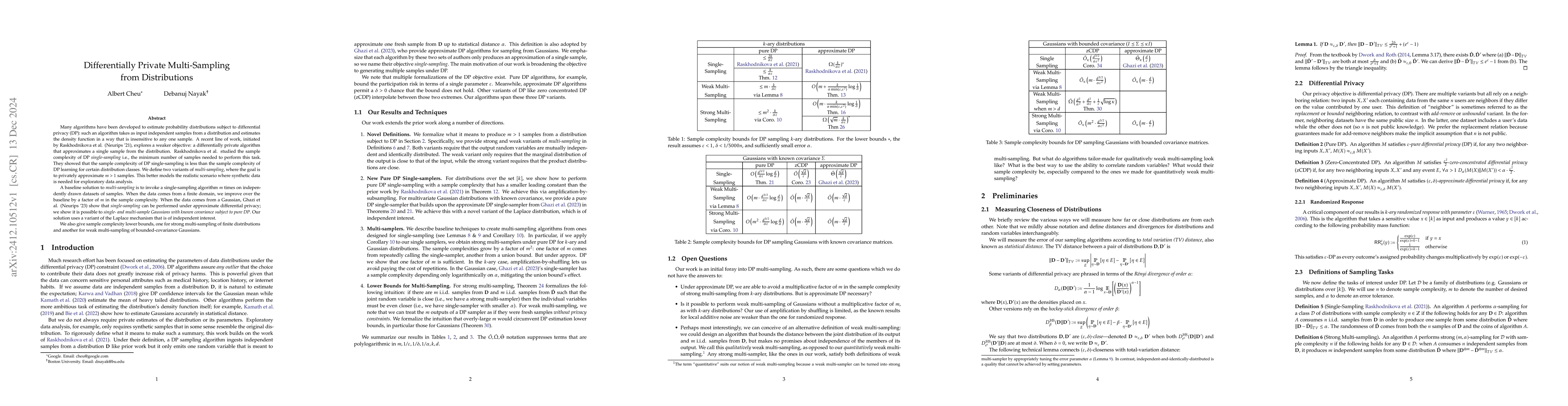 Thumbnail for Differentially Private Multi-Sampling from Distributions