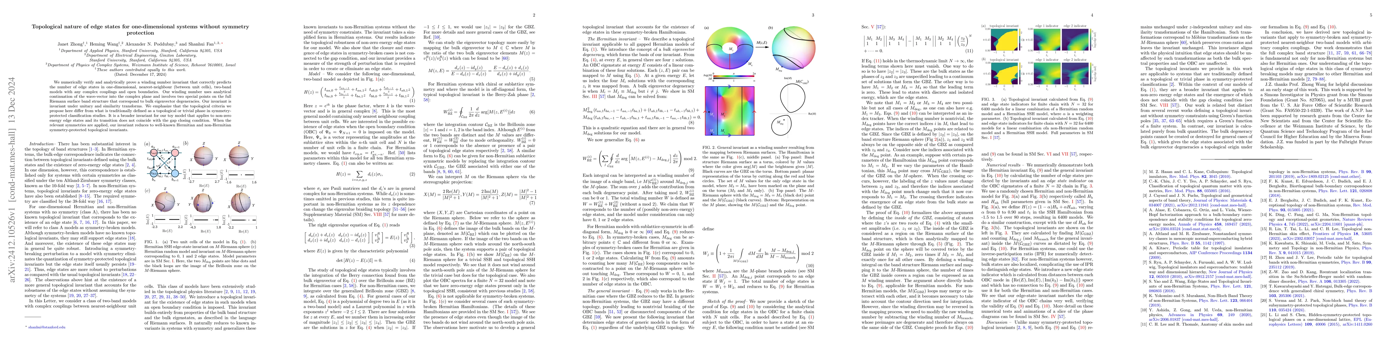 Thumbnail for Topological nature of edge states for one-dimensional systems without
  symmetry protection