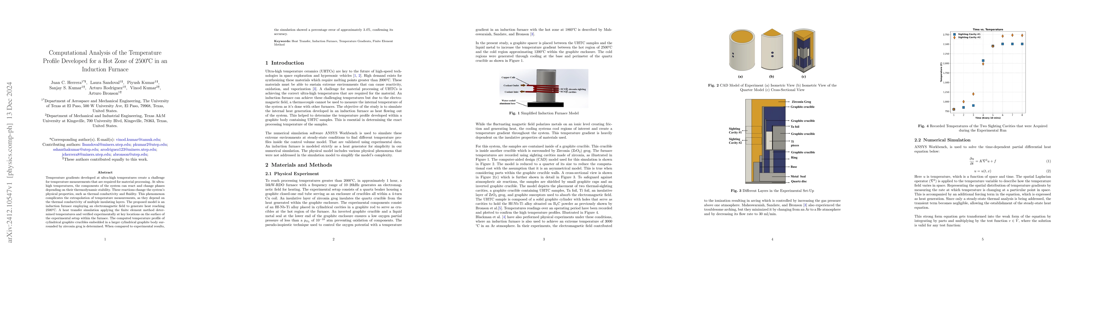 Thumbnail for Computational Analysis of the Temperature Profile Developed for a Hot
  Zone of 2500°C in an Induction Furnace