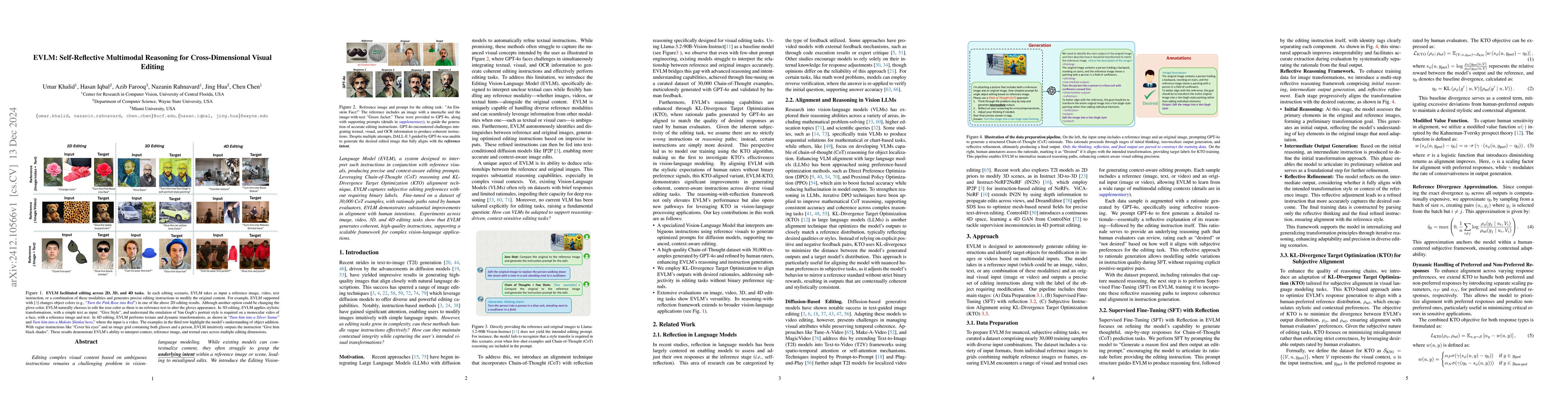 Thumbnail for EVLM: Self-Reflective Multimodal Reasoning for Cross-Dimensional Visual
  Editing
