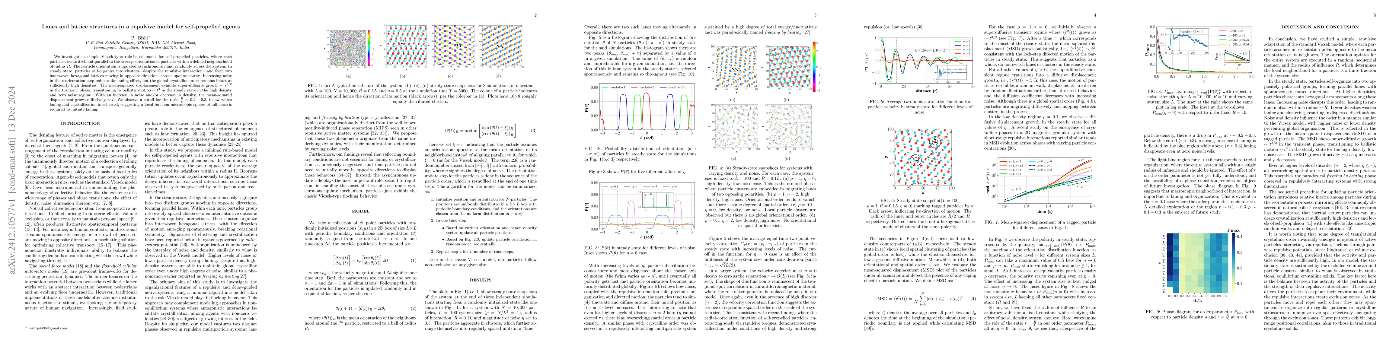 Thumbnail for Lanes and lattice structures in a repulsive model for self-propelled
  agents