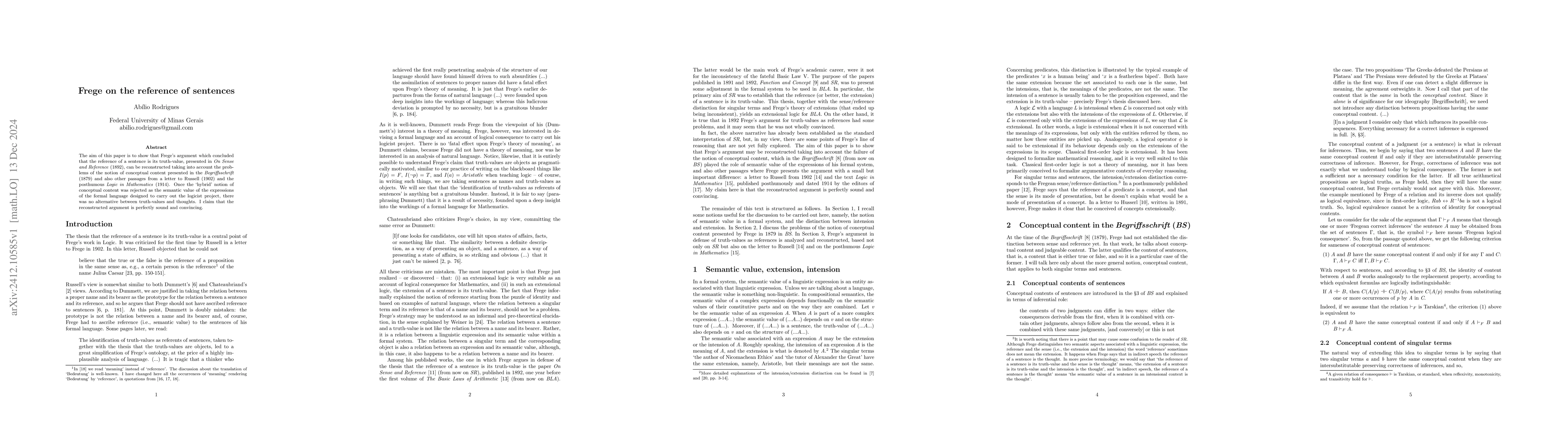 Thumbnail for Frege on the reference of sentences