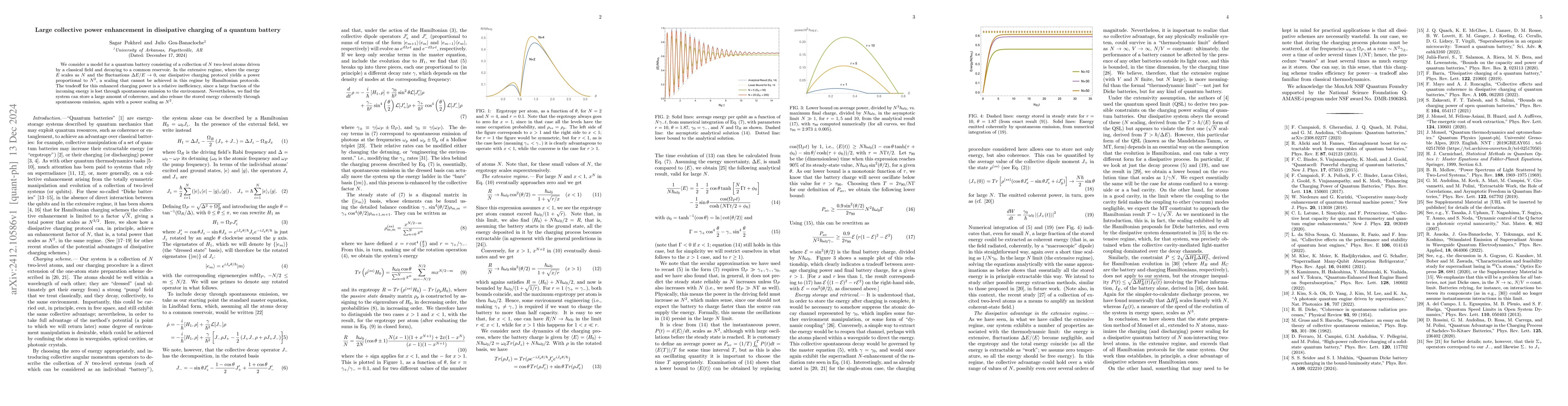Thumbnail for Large collective power enhancement in dissipative charging of a quantum
  battery