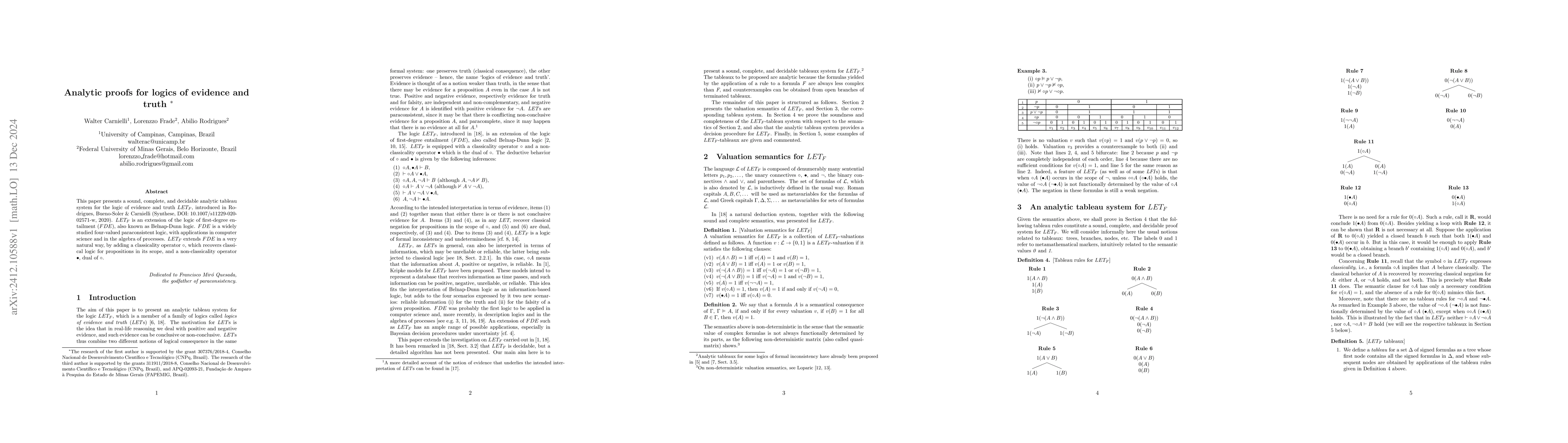 Thumbnail for Analytic proofs for logics of evidence and truth