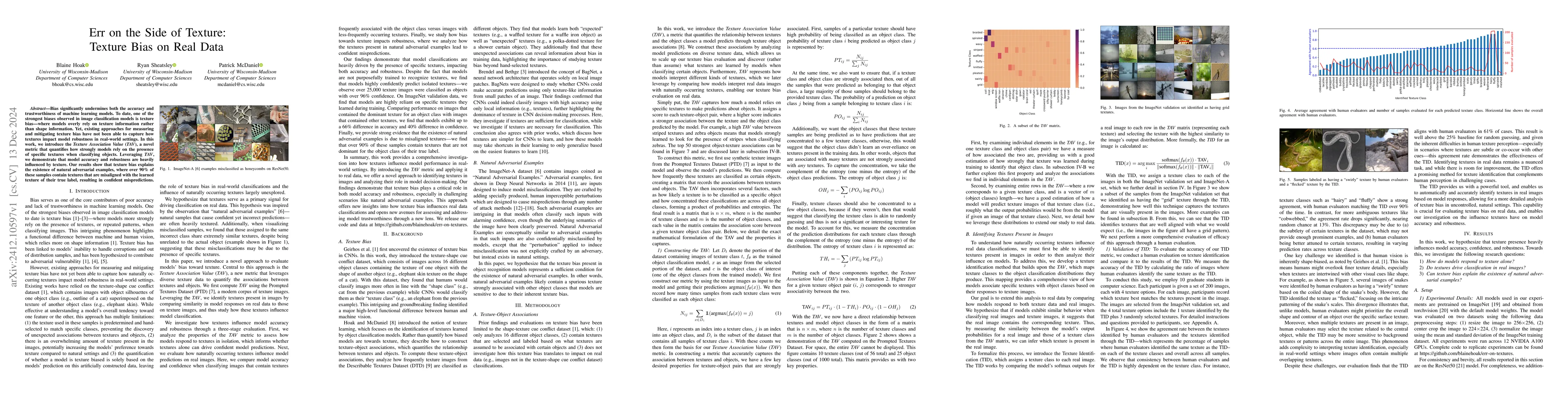 Thumbnail for Err on the Side of Texture: Texture Bias on Real Data