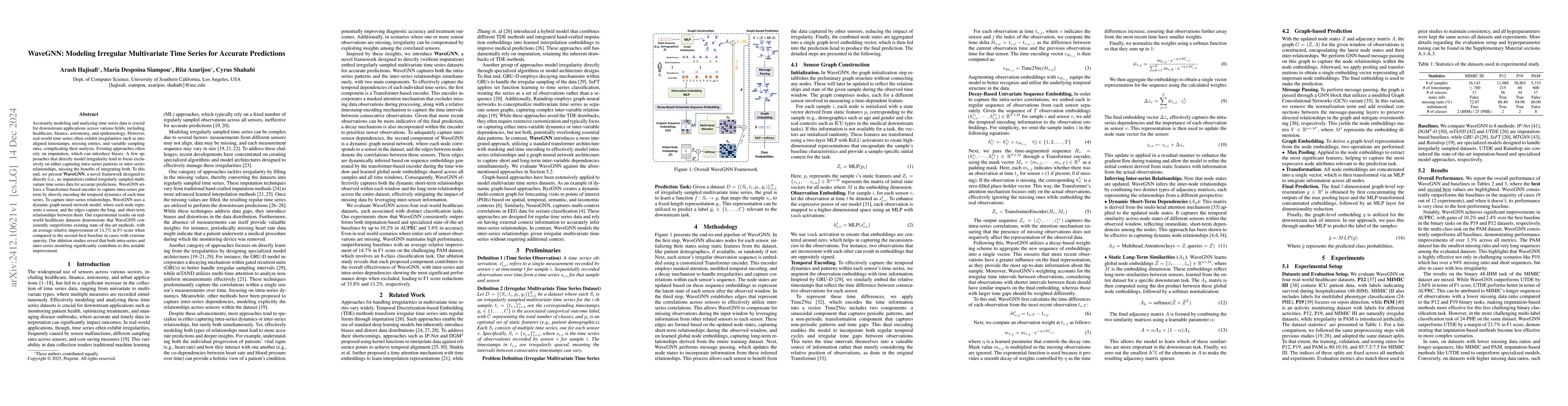 Thumbnail for WaveGNN: Modeling Irregular Multivariate Time Series for Accurate
  Predictions