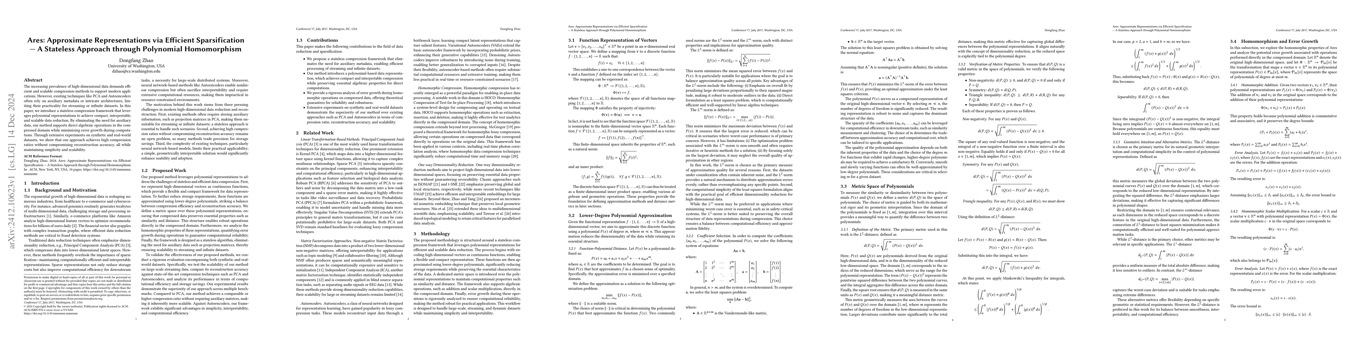 Thumbnail for Ares: Approximate Representations via Efficient Sparsification -- A
  Stateless Approach through Polynomial Homomorphism
