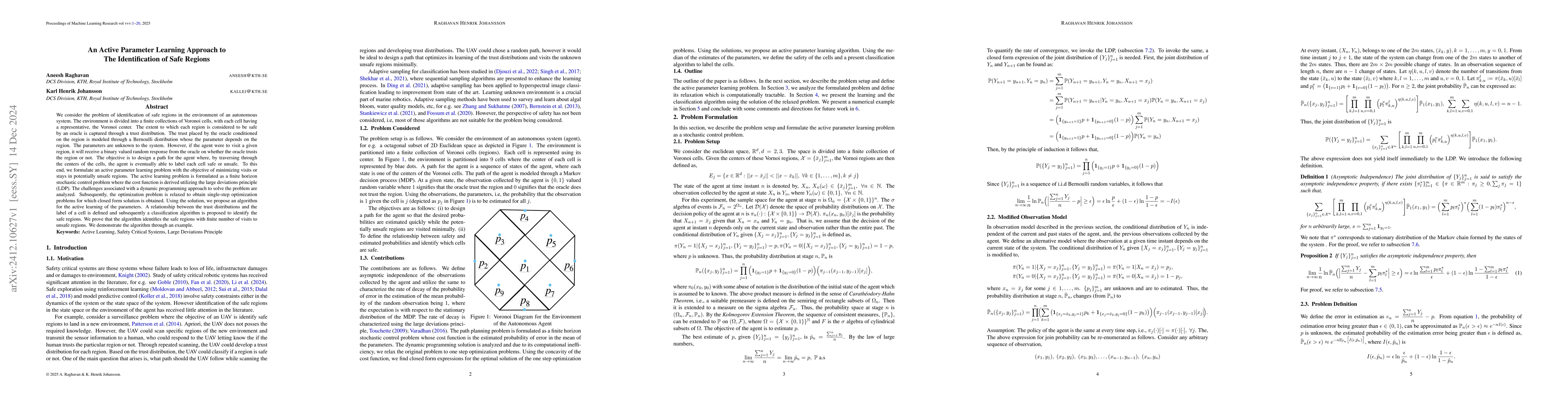 Thumbnail for An Active Parameter Learning Approach to The Identification of Safe
  Regions