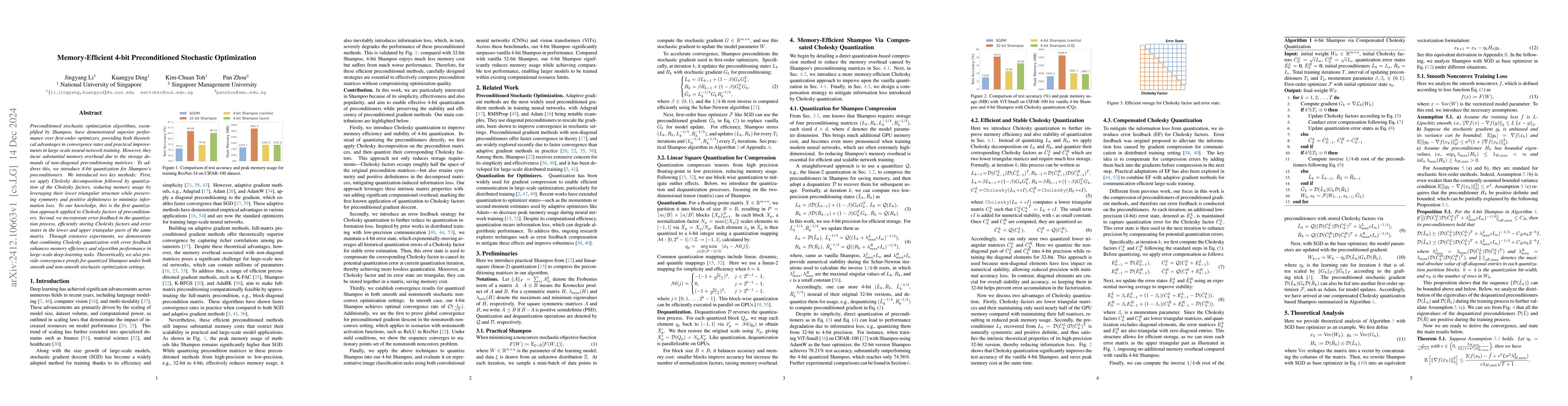 Thumbnail for Memory-Efficient 4-bit Preconditioned Stochastic Optimization