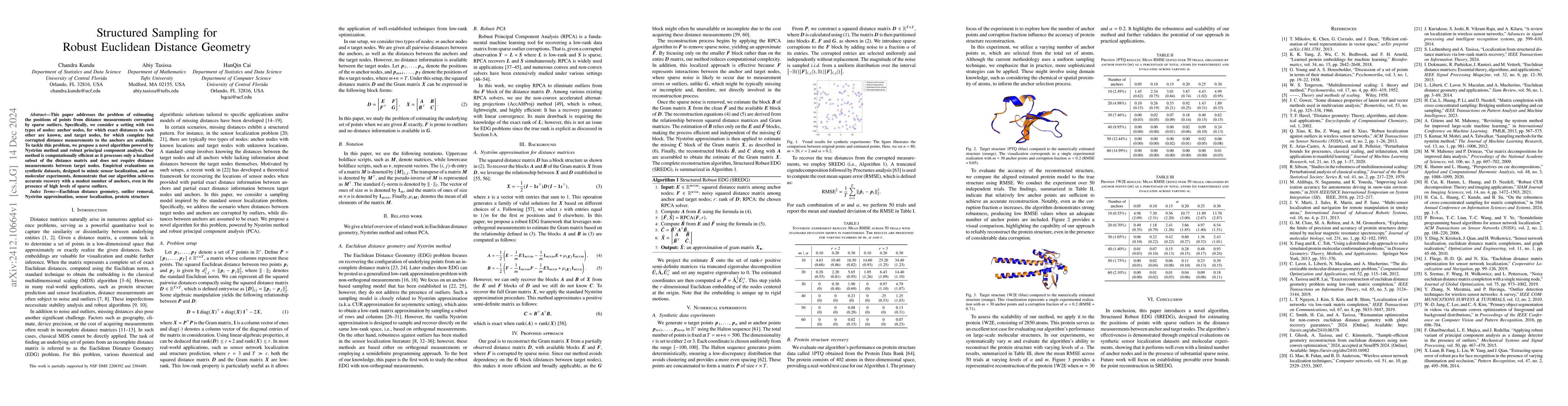 Thumbnail for Structured Sampling for Robust Euclidean Distance Geometry