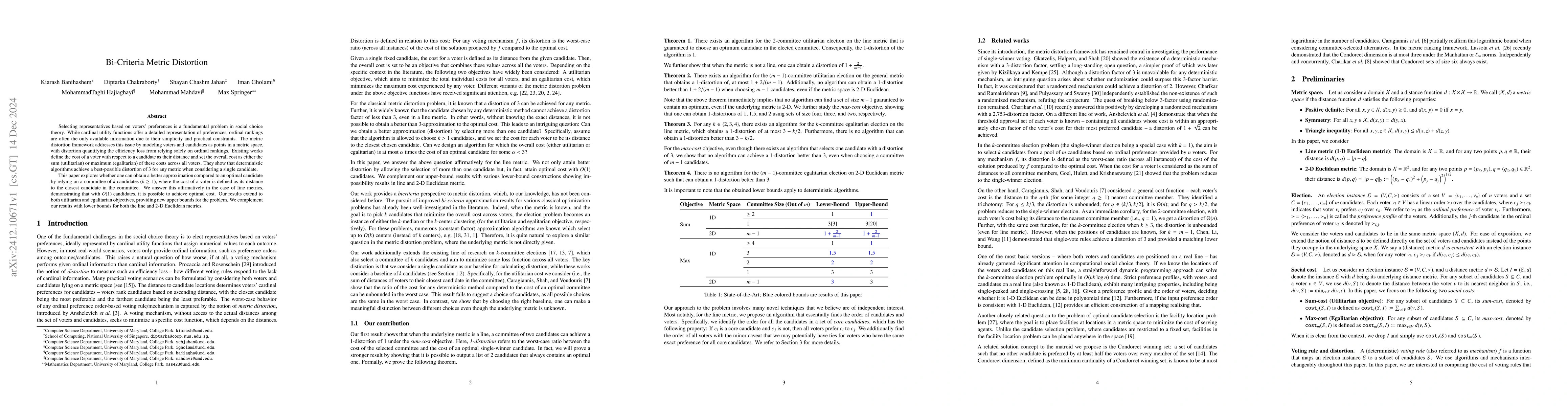 Thumbnail for Bi-Criteria Metric Distortion