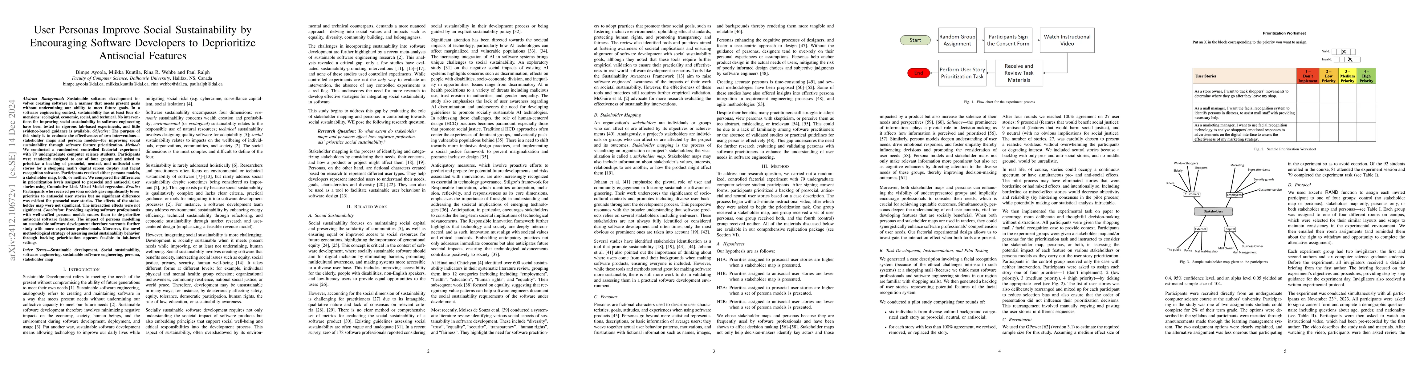 Thumbnail for User Personas Improve Social Sustainability by Encouraging Software
  Developers to Deprioritize Antisocial Features