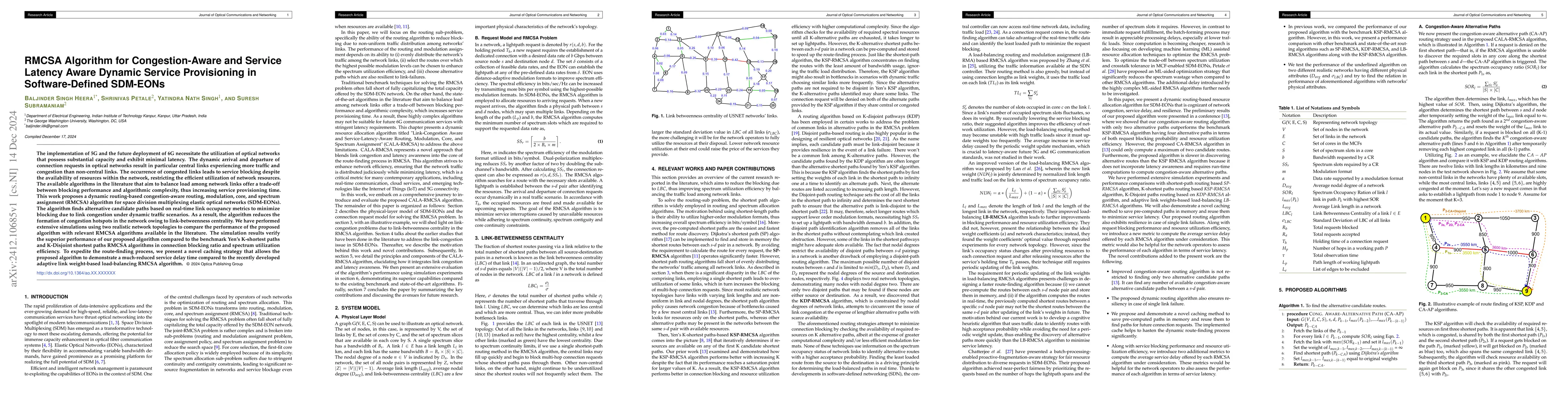Thumbnail for RMCSA Algorithm for Congestion-Aware and Service Latency Aware Dynamic
  Service Provisioning in Software-Defined SDM-EONs
