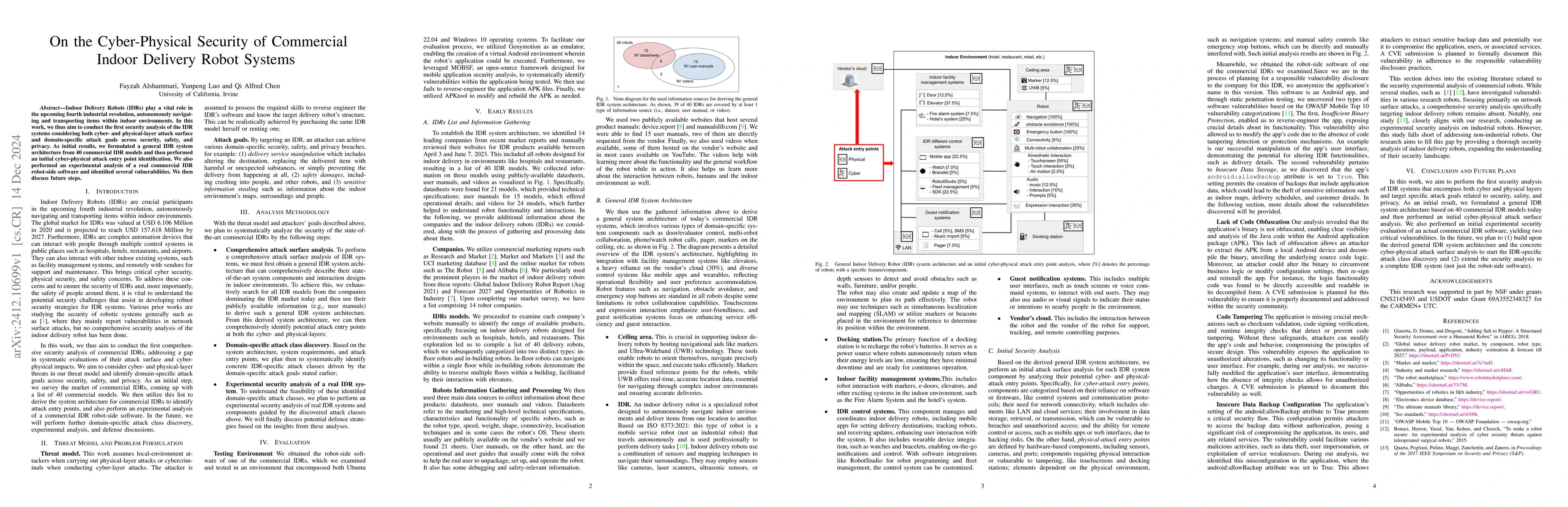 Thumbnail for On the Cyber-Physical Security of Commercial Indoor Delivery Robot
  Systems