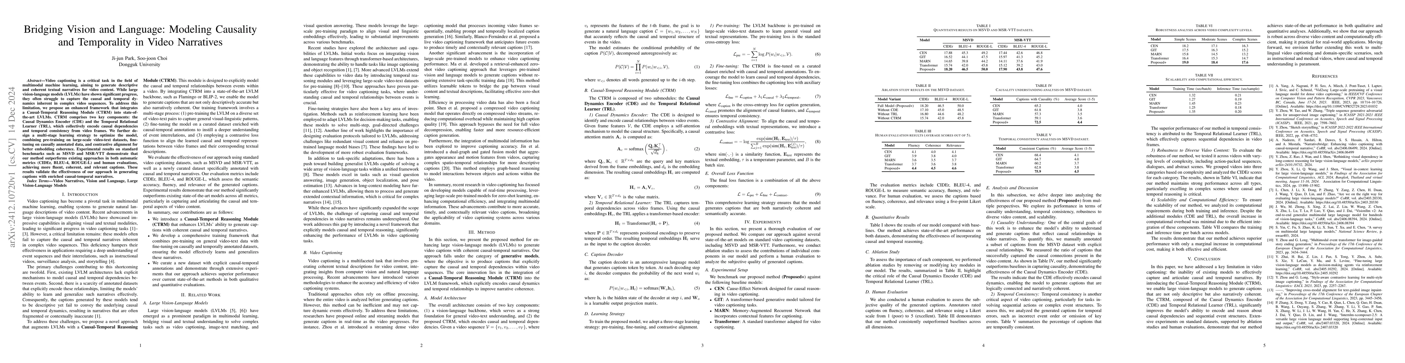 Thumbnail for Bridging Vision and Language: Modeling Causality and Temporality in
  Video Narratives
