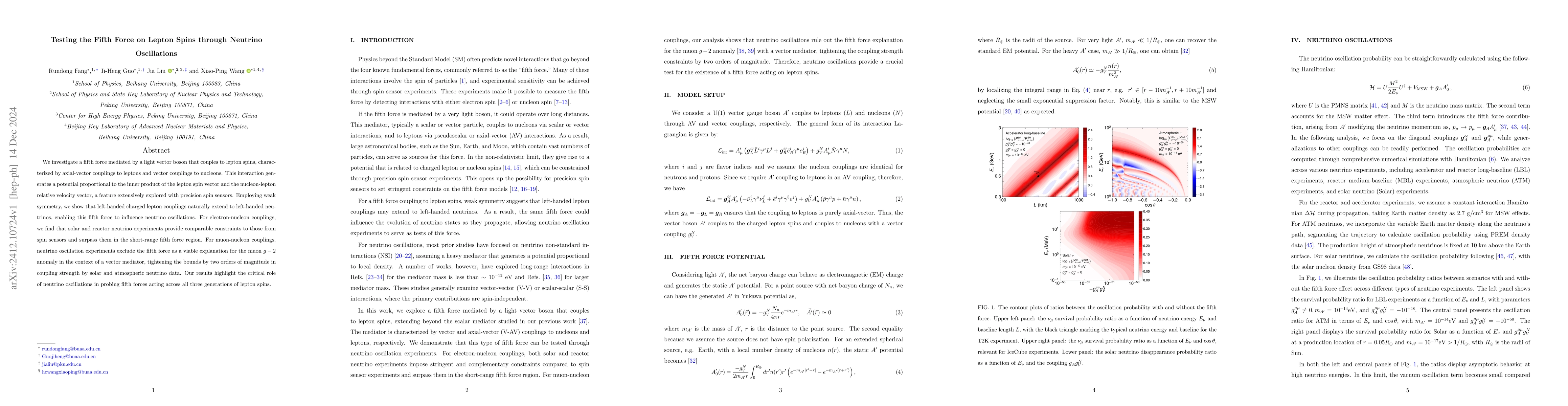 Thumbnail for Testing the Fifth Force on Lepton Spins through Neutrino Oscillations