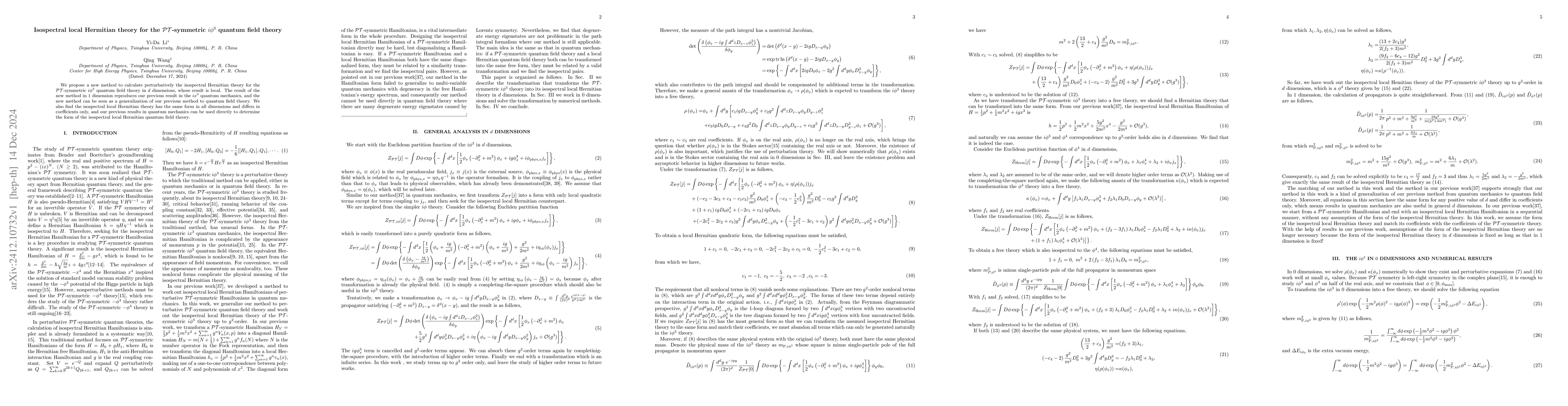 Thumbnail for Isospectral local Hermitian theory for the $\mathcal{PT}$-symmetric
  $iφ^3$ quantum field theory