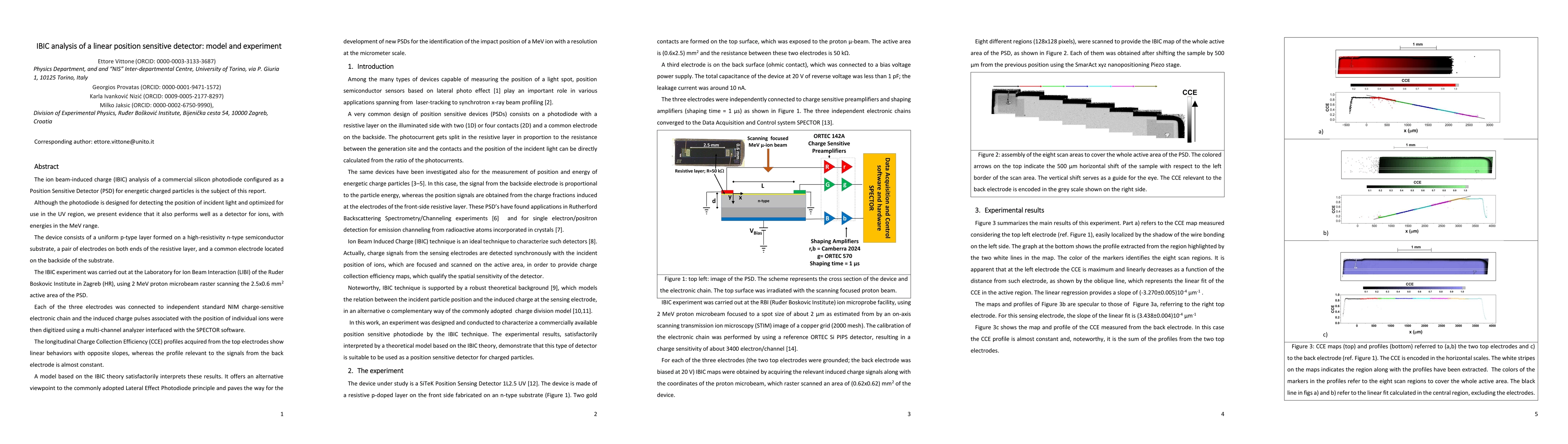 Thumbnail for IBIC analysis of a linear position sensitive detector: model and
  experiment