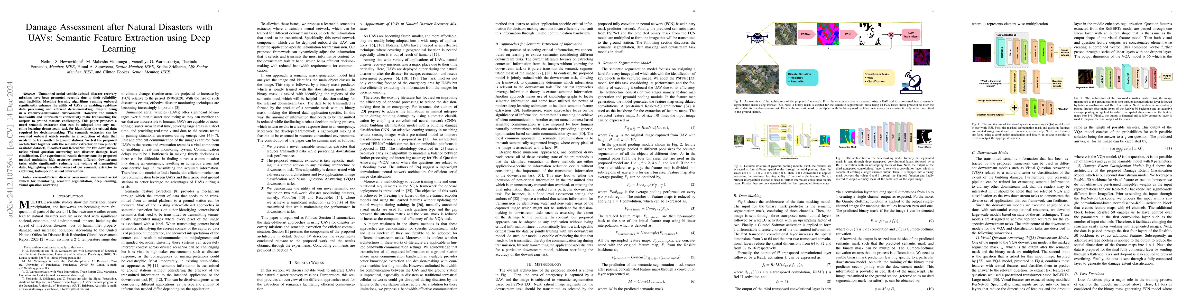 Thumbnail for Damage Assessment after Natural Disasters with UAVs: Semantic Feature
  Extraction using Deep Learning