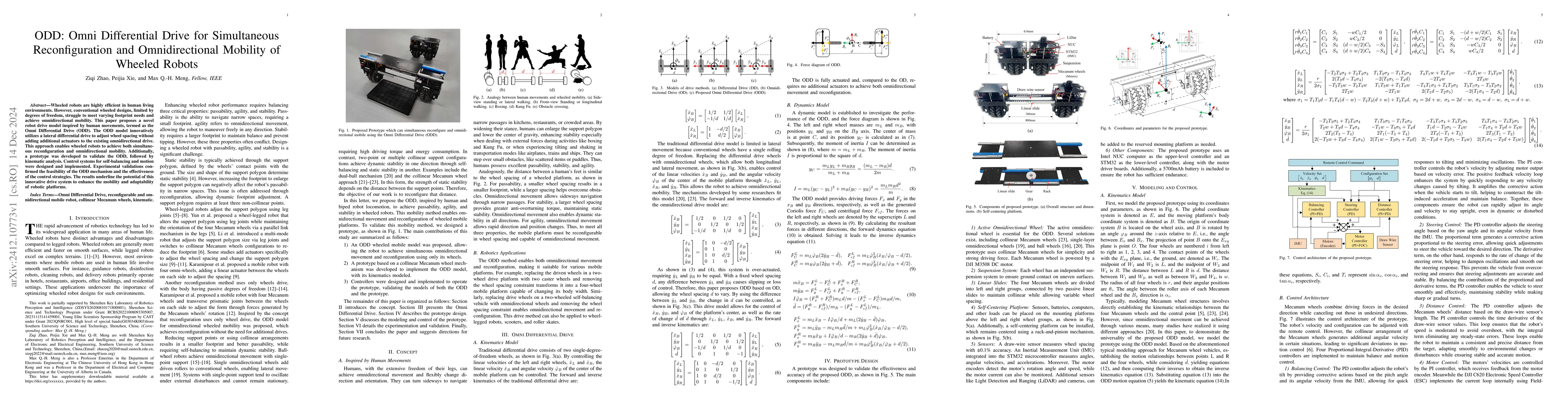 Thumbnail for Omni Differential Drive for Simultaneous Reconfiguration and
  Omnidirectional Mobility of Wheeled Robots