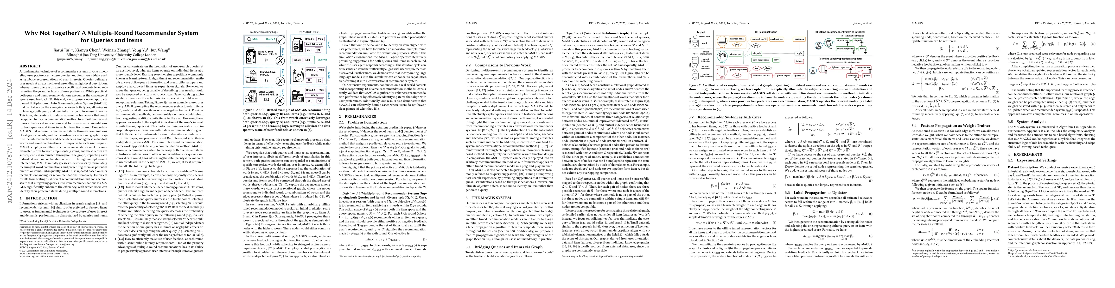 Thumbnail for Why Not Together? A Multiple-Round Recommender System for Queries and
  Items