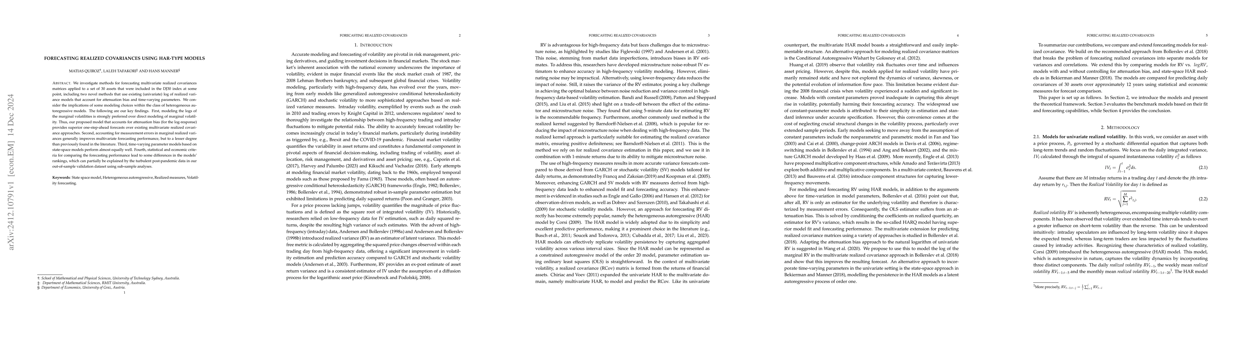 Thumbnail for Forecasting realized covariances using HAR-type models