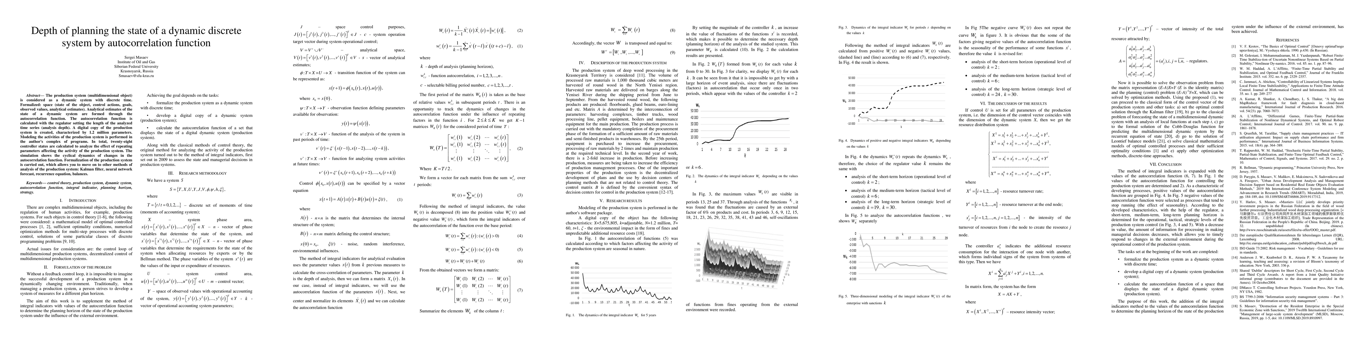 Thumbnail for Depth of planning the state of a dynamic discrete system by
  autocorrelation function