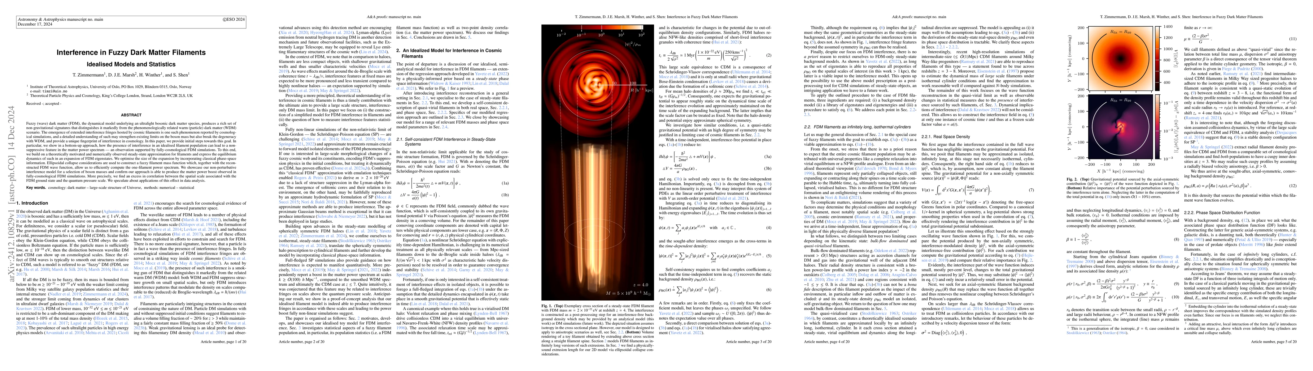 Thumbnail for Interference in Fuzzy Dark Matter Filaments: Idealised Models and
  Statistics