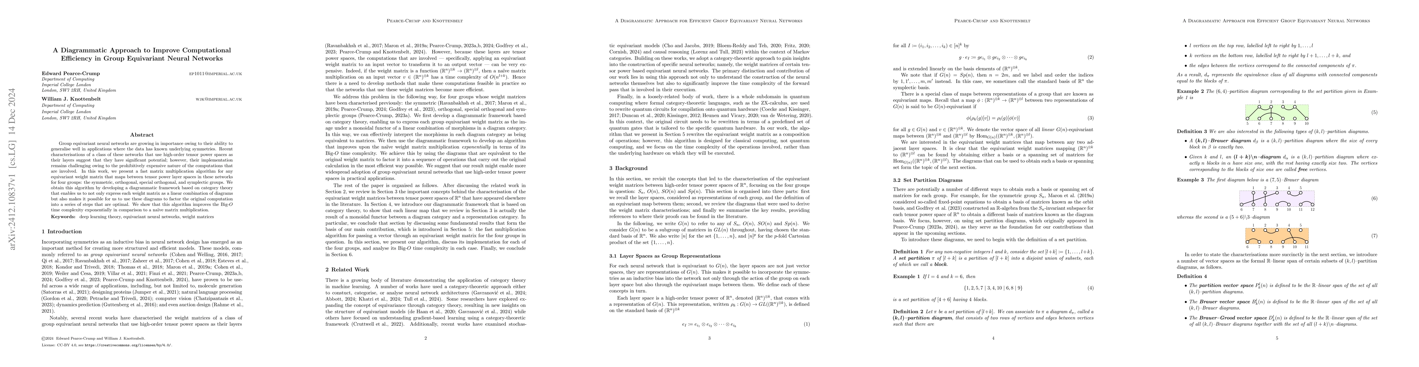 Thumbnail for A Diagrammatic Approach to Improve Computational Efficiency in Group
  Equivariant Neural Networks