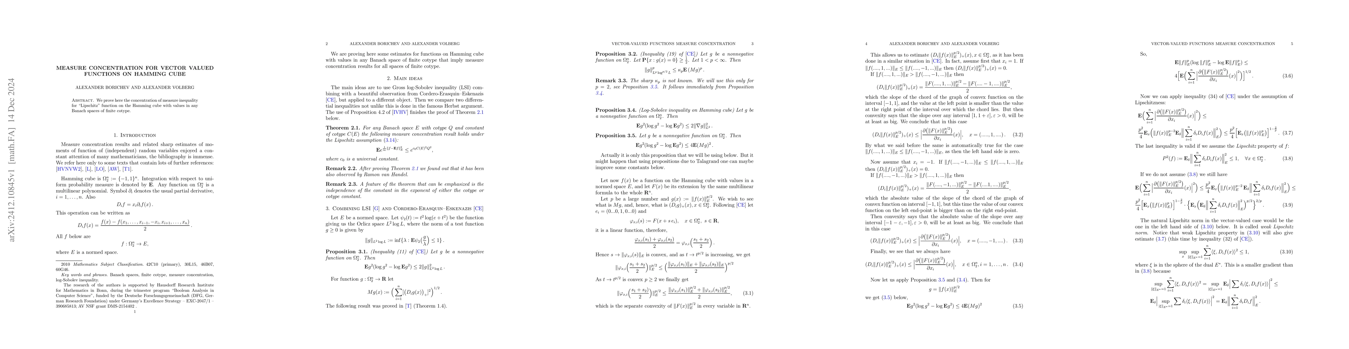 Thumbnail for Measure concentration for vector valued functions on Hamming cube