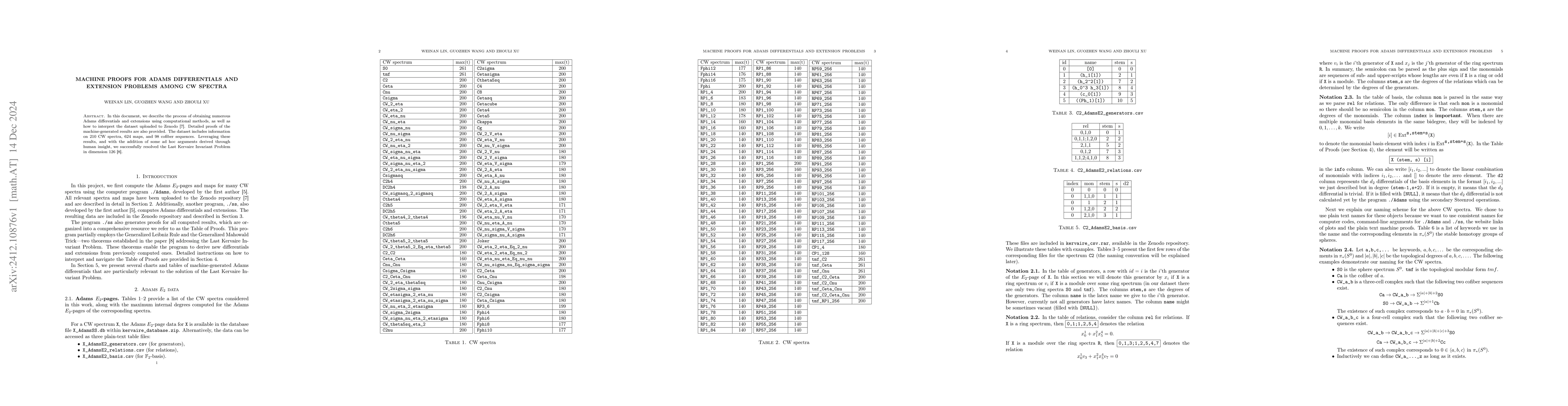 Thumbnail for Machine Proofs for Adams Differentials and Extension Problems among CW
  Spectra