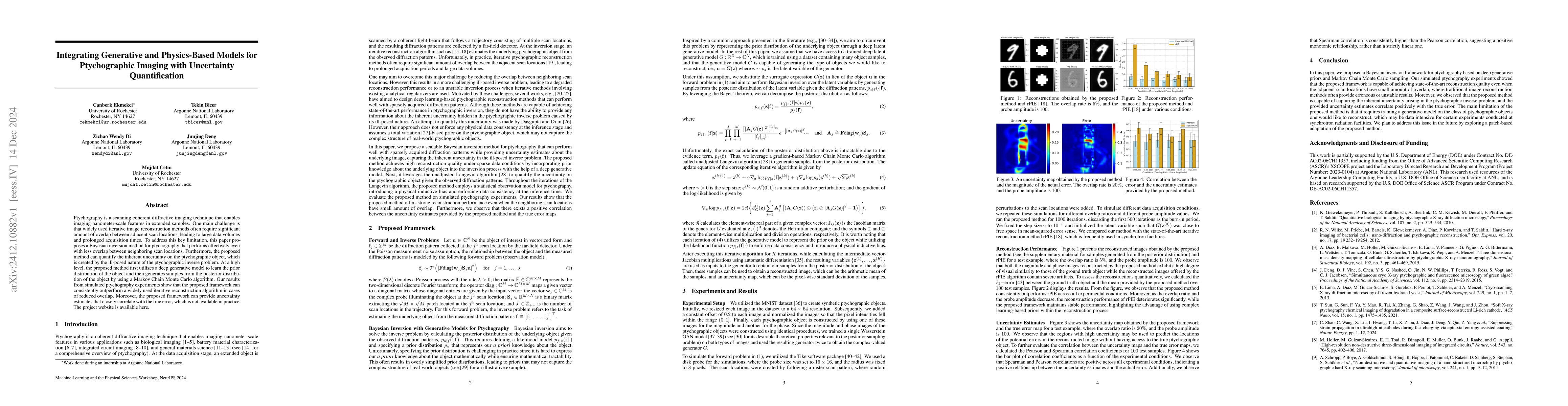 Thumbnail for Integrating Generative and Physics-Based Models for Ptychographic
  Imaging with Uncertainty Quantification