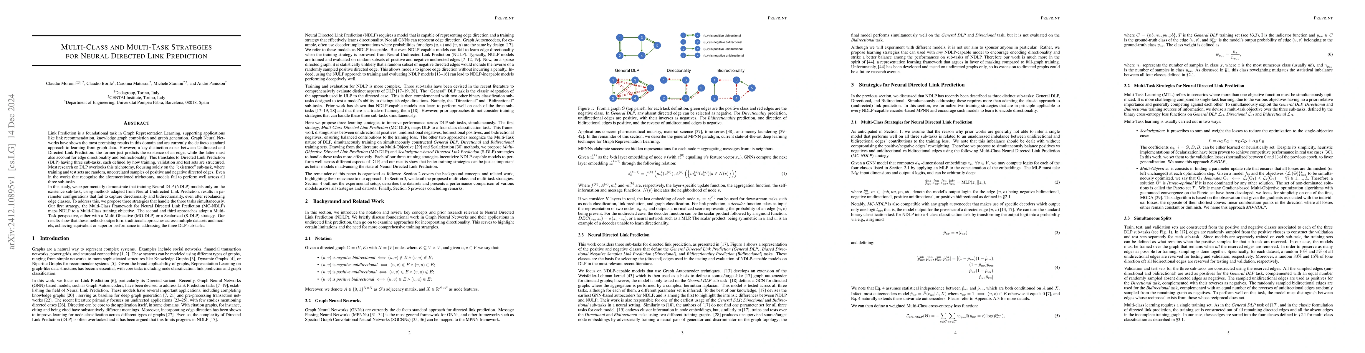 Thumbnail for Multi-Class and Multi-Task Strategies for Neural Directed Link
  Prediction