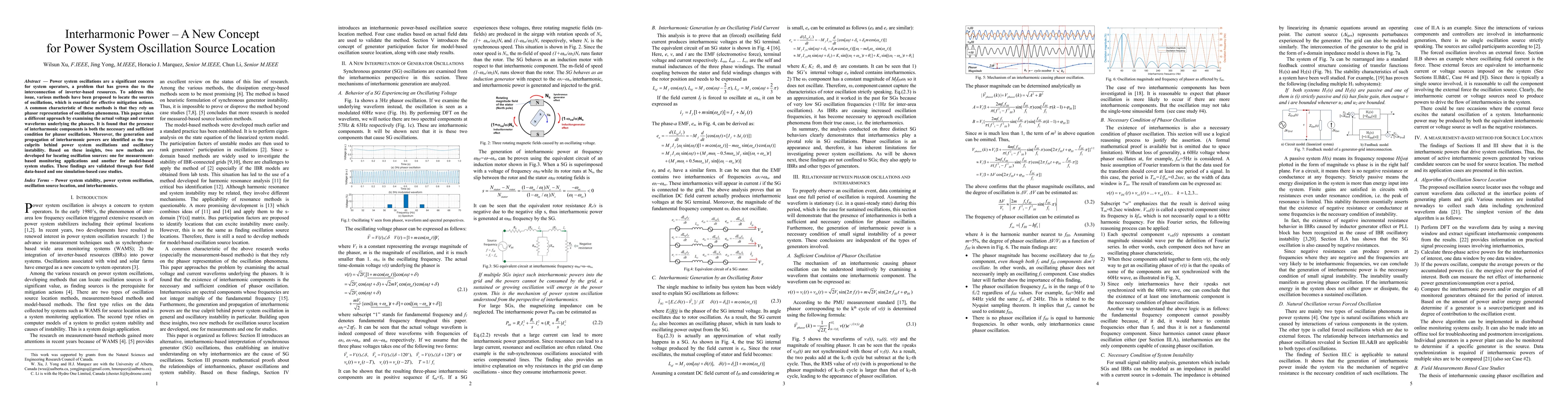 Thumbnail for Interharmonic Power: A New Concept for Power System Oscillation Source
  Location