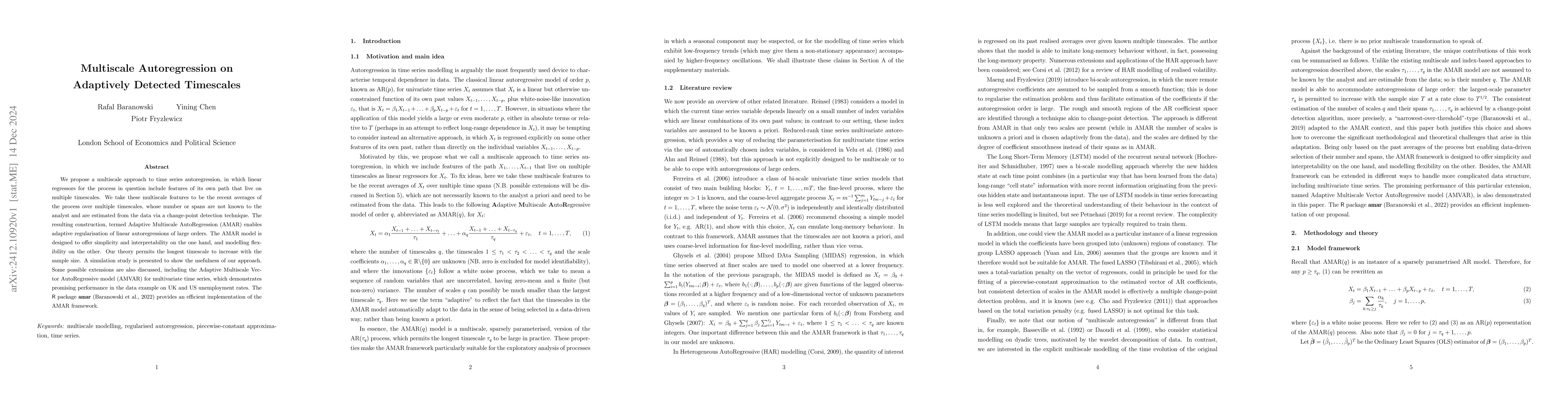 Thumbnail for Multiscale Autoregression on Adaptively Detected Timescales