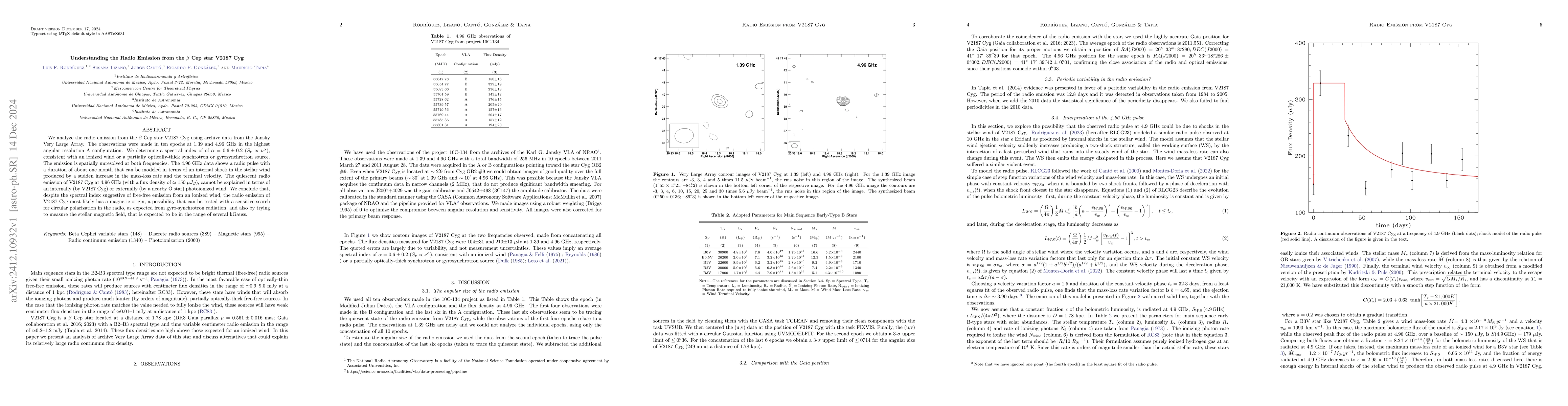 Thumbnail for Understanding the Radio Emission from the $β$ Cep star V2187 Cyg