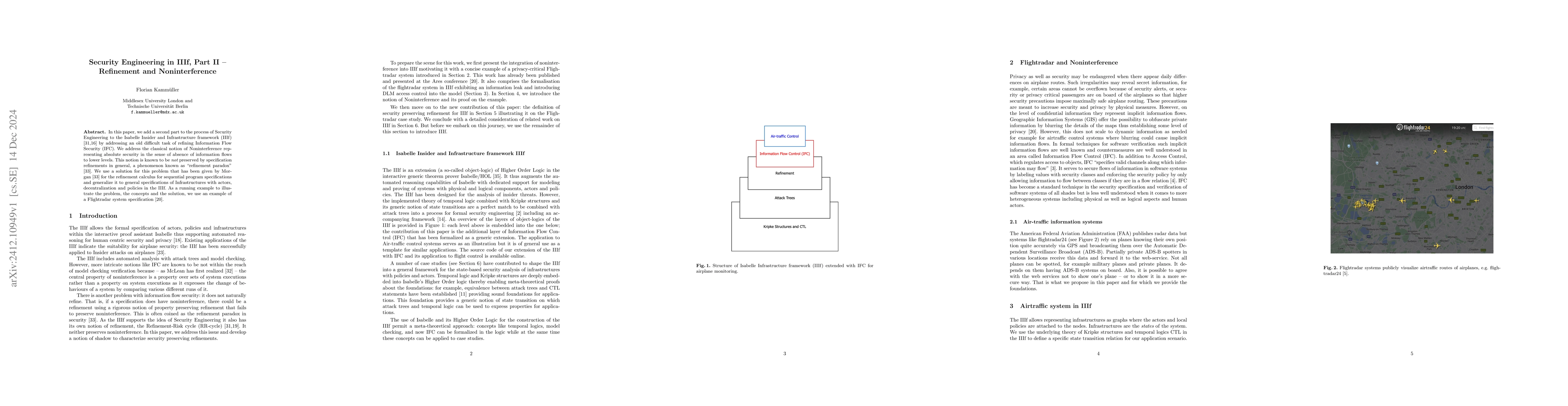 Thumbnail for Security Engineering in IIIf, Part II -- Refinement and Noninterference