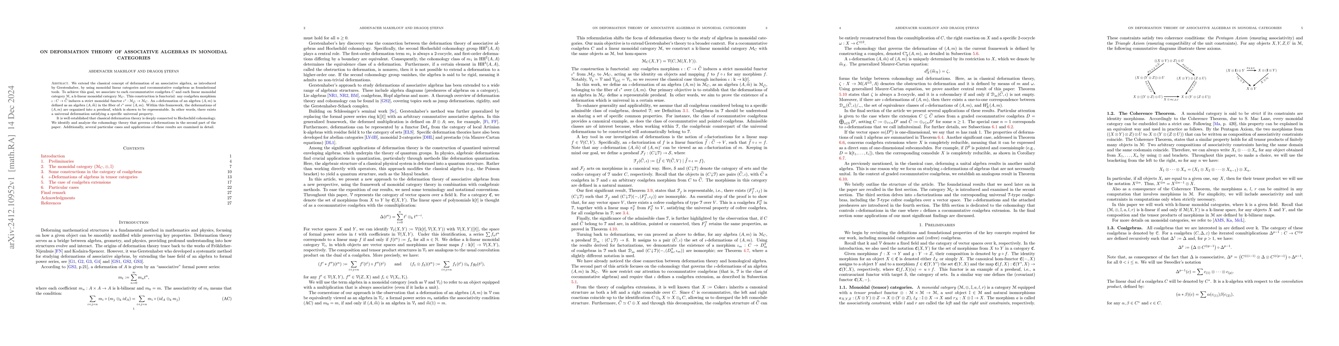 Thumbnail for On deformation theory of associative algebras in monoidal categories