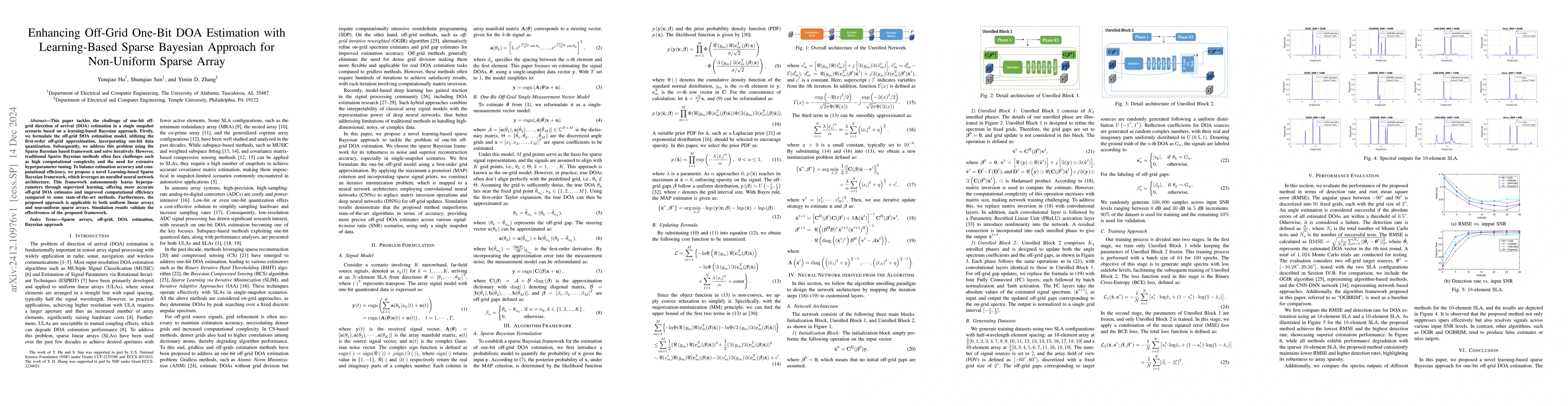 Thumbnail for Enhancing Off-Grid One-Bit DOA Estimation with Learning-Based Sparse
  Bayesian Approach for Non-Uniform Sparse Array