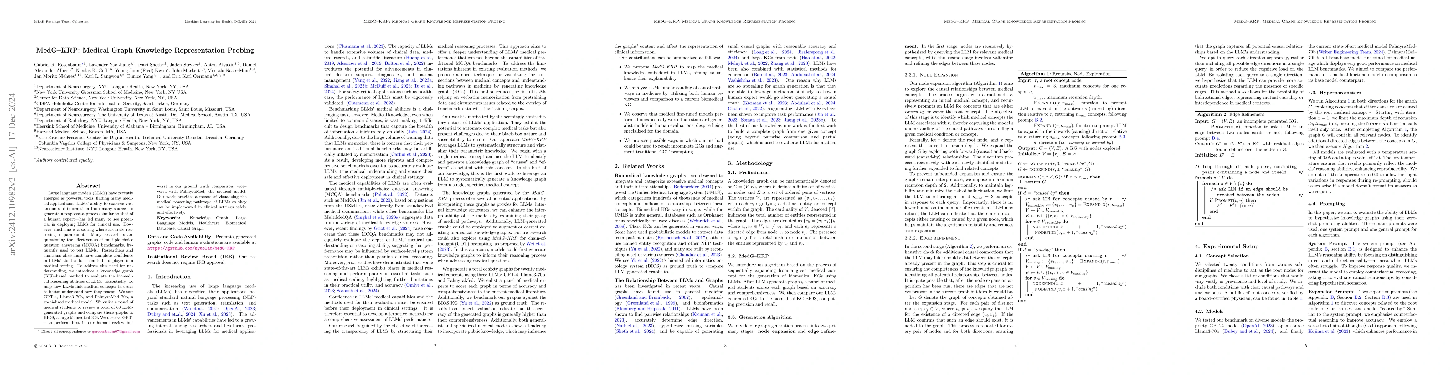 Thumbnail for MedG-KRP: Medical Graph Knowledge Representation Probing