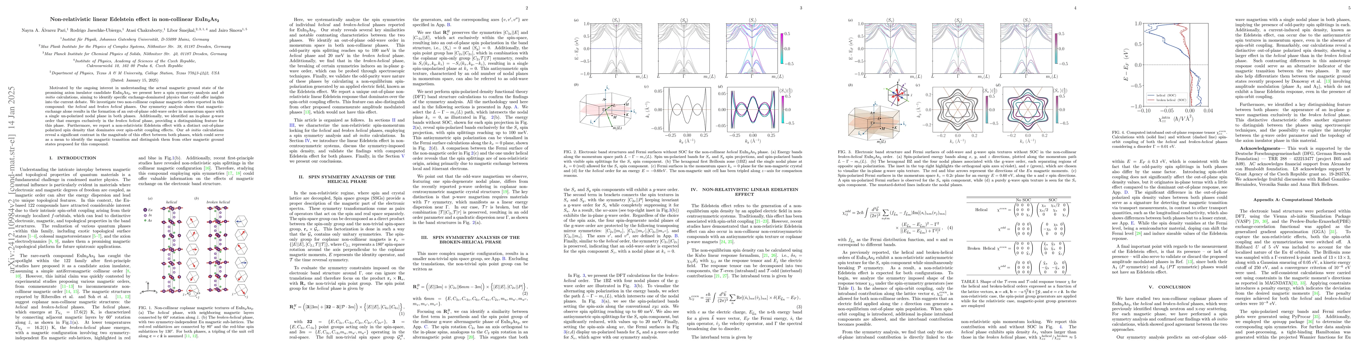 Thumbnail for Non-relativistic linear Edelstein effect in non-collinear \ch{EuIn2As2}
