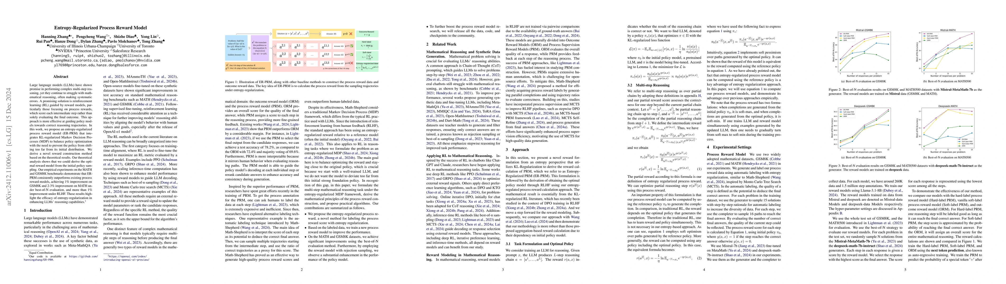 Thumbnail for Entropy-Regularized Process Reward Model
