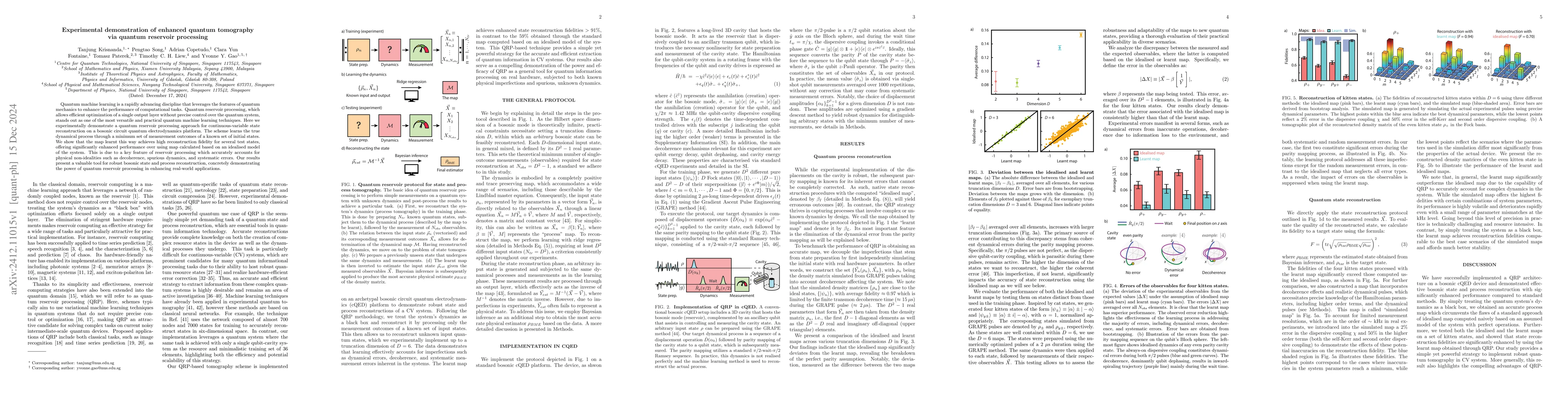 Thumbnail for Experimental demonstration of enhanced quantum tomography via quantum
  reservoir processing