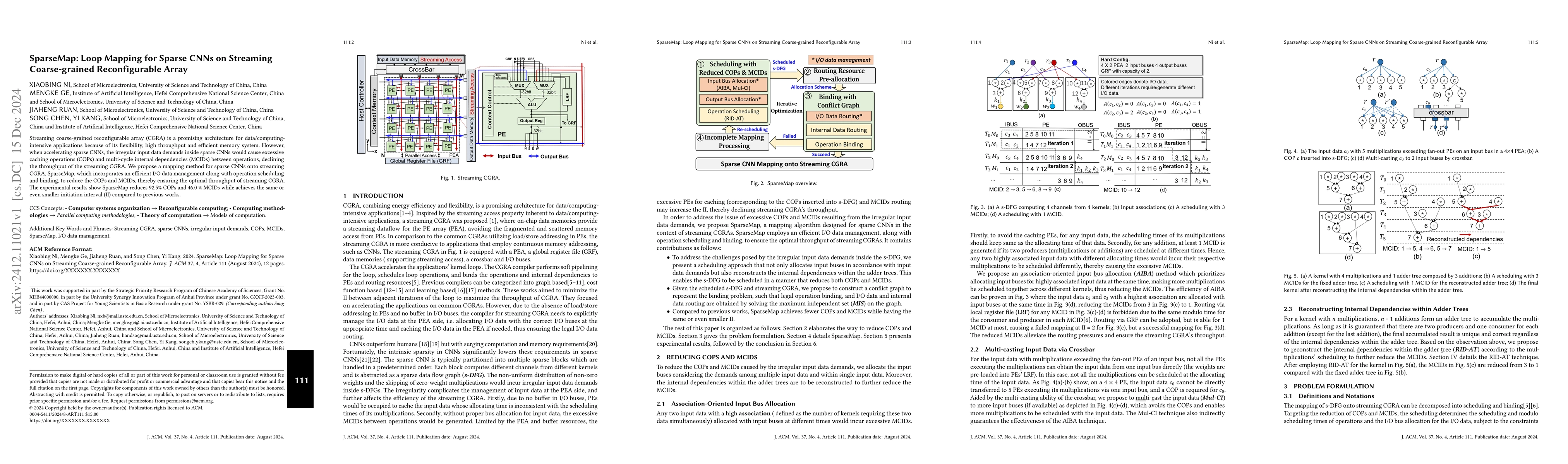 Thumbnail for SparseMap: Loop Mapping for Sparse CNNs on Streaming Coarse-grained
  Reconfigurable Array