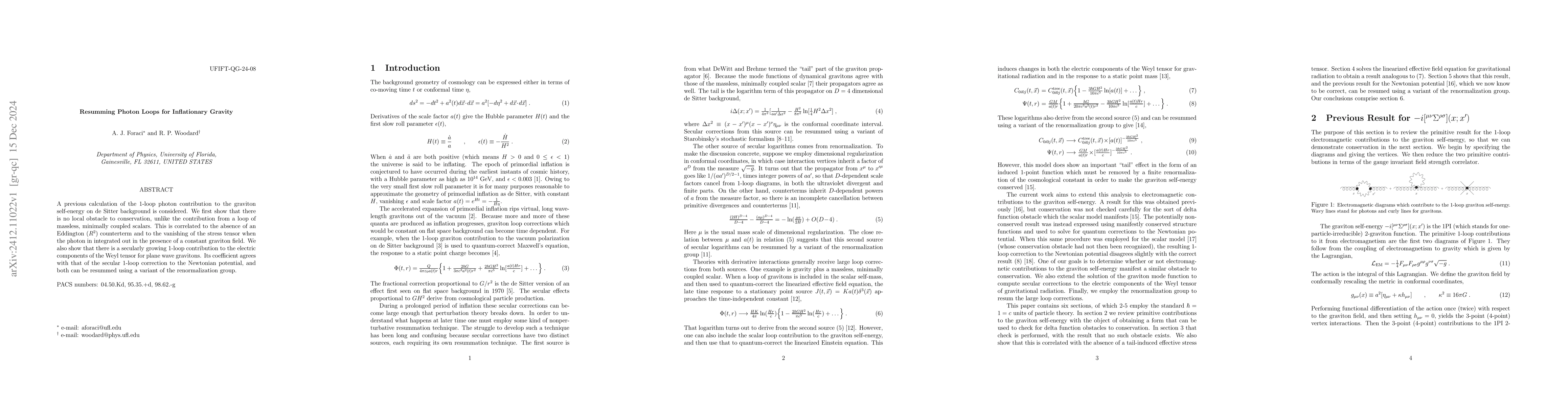 Thumbnail for Resumming Photon Loops for Inflationary Gravity