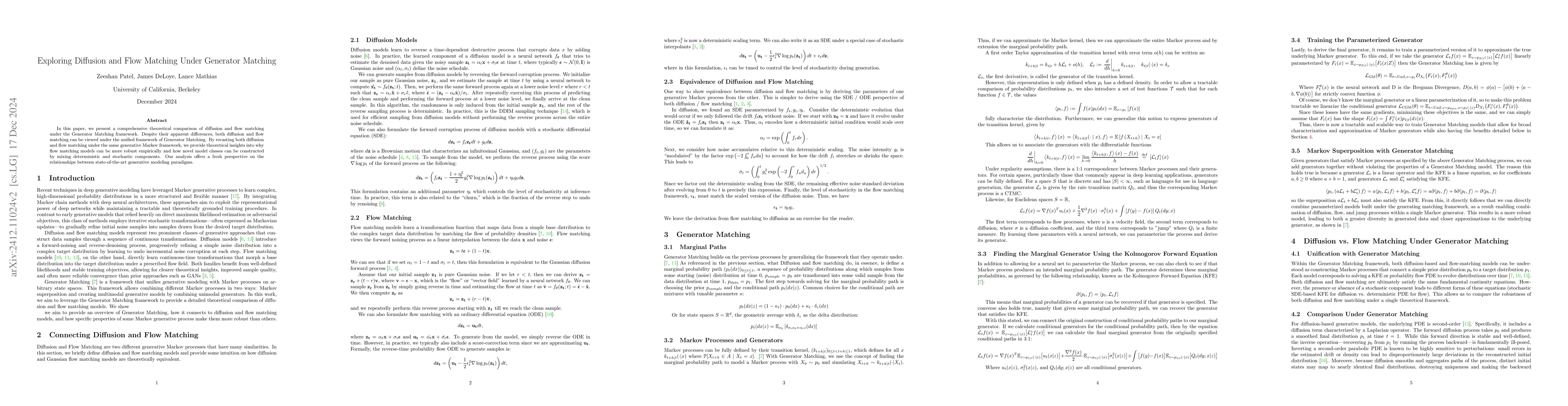 Thumbnail for Exploring Diffusion and Flow Matching Under Generator Matching