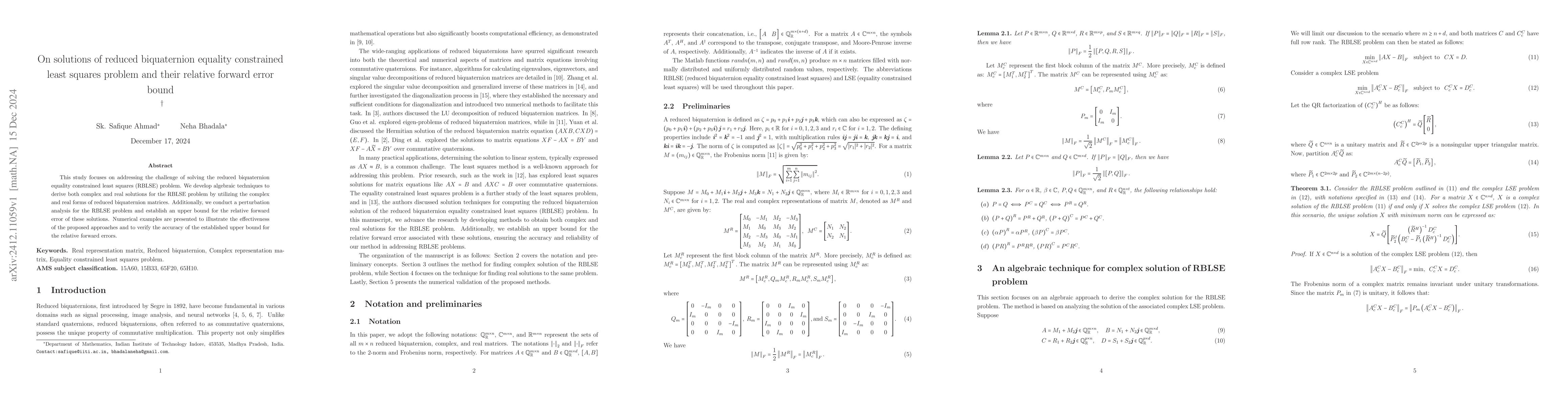 Thumbnail for On solutions of reduced biquaternion equality constrained least squares
  problem and their relative forward error bound