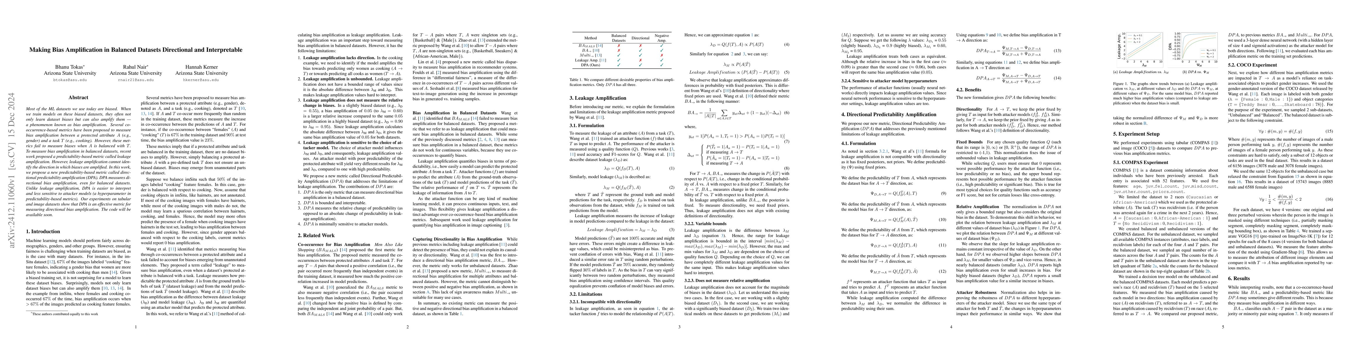 Thumbnail for Making Bias Amplification in Balanced Datasets Directional and
  Interpretable